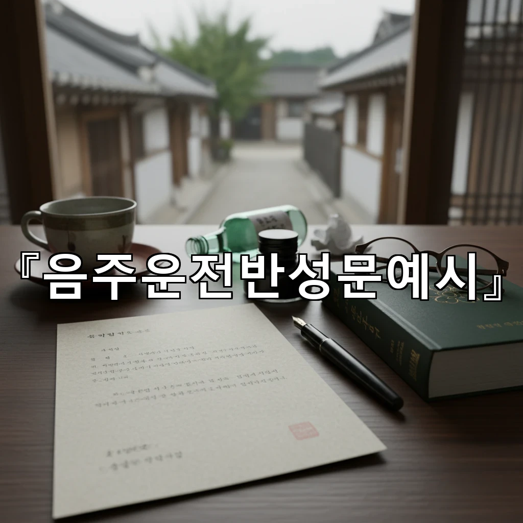 음주운전반성문예시 실수의 원인과 재발 방지 계획을 담는 방법