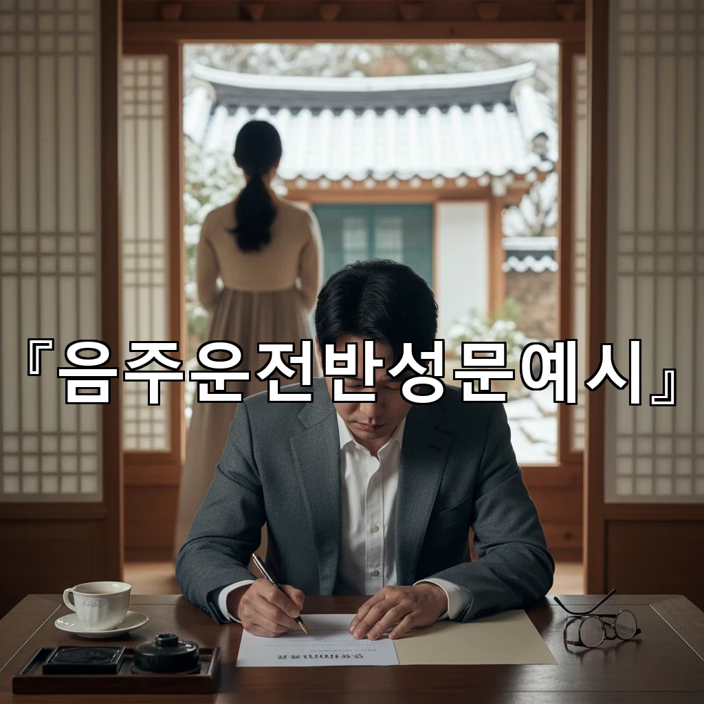 음주운전반성문예시 나의 책임을 분명히 드러내는 서술 순서 안내