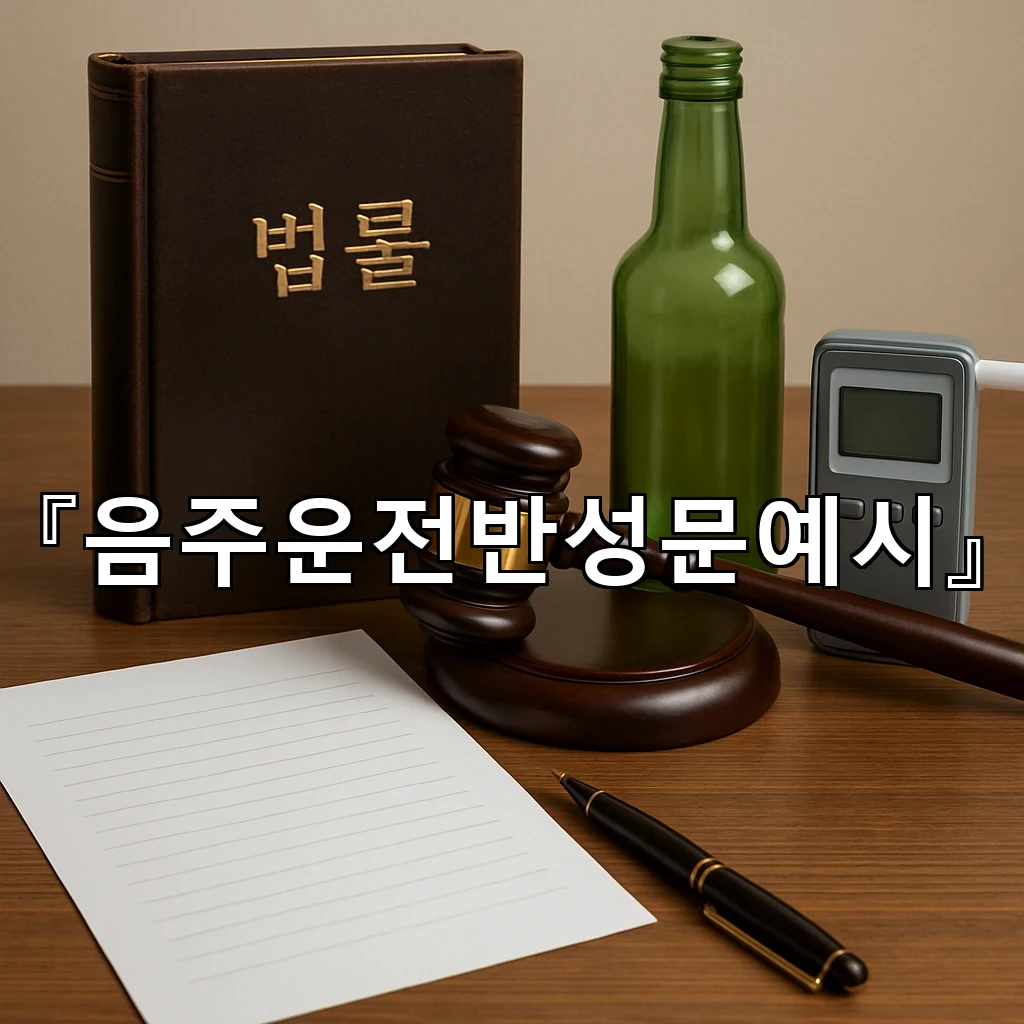 음주운전반성문예시 첫 문장에 담는 후회의 무게와 다짐의 방향