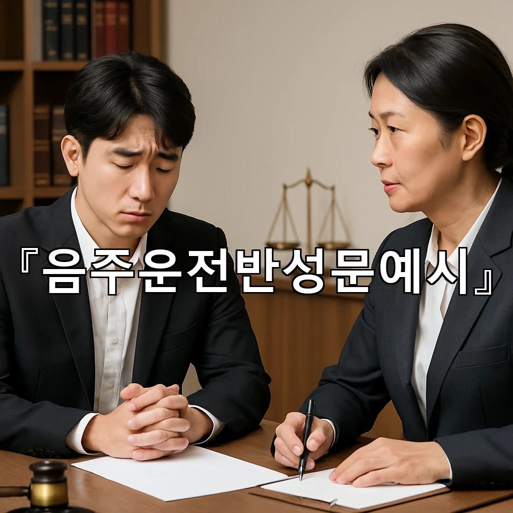 음주운전반성문예시 반성의 깊이를 자연스럽게 드러내는 서술의 틀